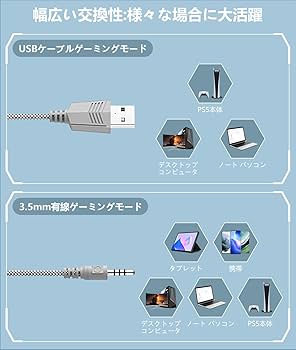 Amazon.co.jp: 猫耳ヘッドホン ゲーミング ヘッドホン 有線